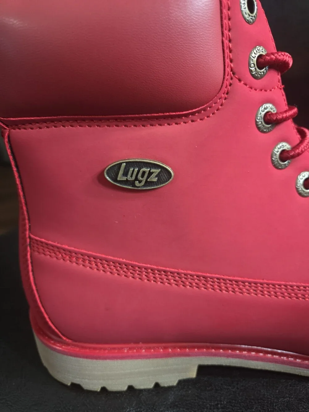 Lugz Red Lace Up Work Boots Men's Size 10.5 - New